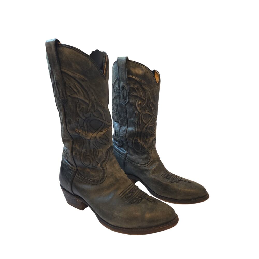 Corral Mens 9.5 EE Wide Distressed Black Cowboy Boots Stock 3301